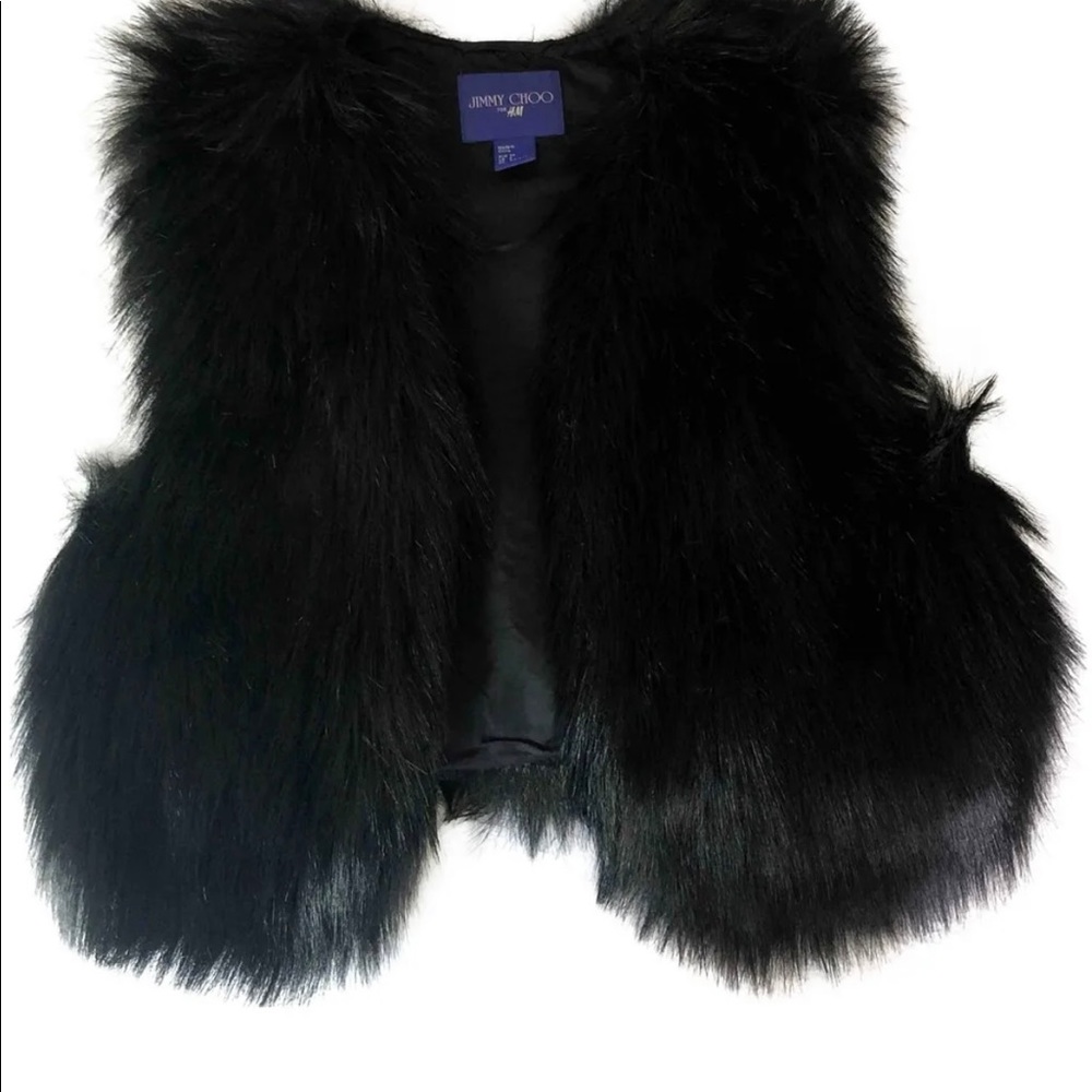 FAUX FUR CARDI COAT - BLACK